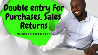 Double Entry Accounting Worked Examples | Double entry for Purchases, Sales and Returns