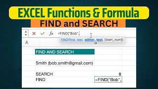 How to use FIND and SEARCH in Excel | Microsoft Excel Functions and Formulas Tutorial 10