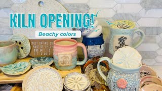 Kiln Opening! Ocean colored glazes, ornaments and a cheesy cheese board!