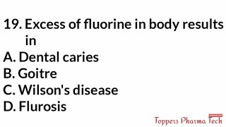 Pharmacist Exam 2016 Questions Paper - 1 || Multiple Choice Questions