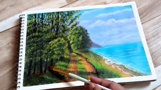 Acrylic landscape painting Tutorial | How To Paint A Summer Day Scenery | @paintingforyou1963