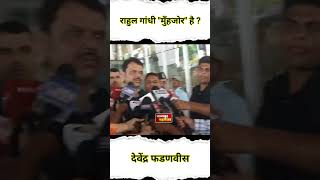 देवेंद्र फडणवीस ने राहुल गांधी को मुहजोर कहा ?devendra fadnavis on rahul gandhi