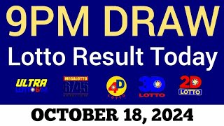 Lotto Result Today 9pm Draw October 18, 2024 Swertres Ez2 PCSO Live Result