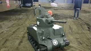 3 year old driving his Sherman tank