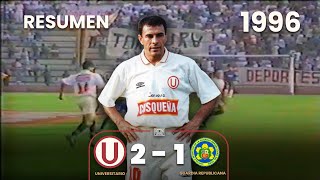 Universitario 2-1 Guardia Republicana | Resumen | Goles de Gabriel Gonzales y Diablo Carazas|1996 ⚽🎞