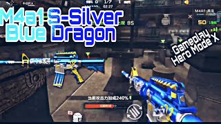 CF Mobile-M4A1 Blue Silver Dragon Gameplay Hero mode X