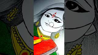 Maa Durga Navratri special Drawing easy with pencil colors 😍#navratri #shorts #artwork #art #support