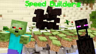 Monster School: Speed Builders - Minecraft Animation | Herobrine is the Judge