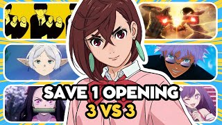 🔥 ANIME OPENING BATTLE | 3 VS 3 🎵  POPULAR OPENINGS ANIME QUIZ