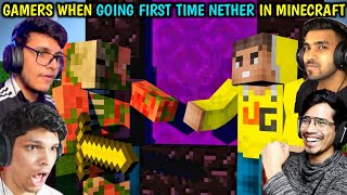 Gamers When Going First Time Nether in Minecraft || Going First Time Nether