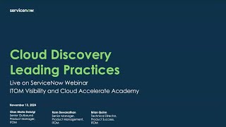 ITOM Visibility & Cloud Accelerate Academy: How to simplify Cloud Account Management with ServiceNow