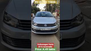 Volkswagen Vento TDi automatic 2016 model price :4.49 lakhs #mohanrajcars #volkswagen #automatic