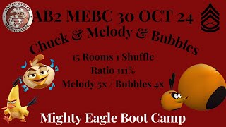 Angry Birds 2 AB2 Mighty Eagle Boot Camp MEBC 30 Oct 24-with 3 extra birds. Melody 5x/Bubbles 4x