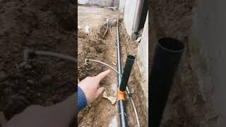 Backfilling drainage lines and service main