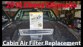 2018 Chevrolet Silverado 3500HD Cabin Air Filter Replacement