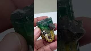 Beautiful watermelon tourmaline collection piece with combination of smoky quartz from Afghanistan