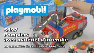 Playmobil 5397 pompiers et matériel d'incendie (extension 5337) - Démo en français HD FR