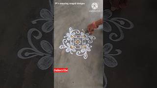 2 dots simple rangoli designs|daily rangoli #shorts #rangoli #muggulu #kolam #ytshorts