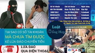 TẠI SAO CÓ SỐ TÀI KHOẢN VẪN CHƯA TÌM ĐƯỢC KẺ LỪA ĐẢO? || Luattonghop.vn