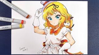 Drawing Syaro Kirima - Is the Order a Rabbit | ご注文はうさぎですか 桐間 紗路 | 주문은 토끼입니까 키리마 샤로