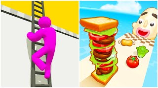 Satisfying Mobile Gameplay 2025 // Ladder Master 3D vs Sandwich Runner...