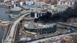 Пишут: Пожар Дом Олонхо в Якутске. #якутск #пожар #мчс