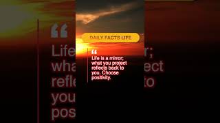 Life is a mirror; what you project reflects back to you. Choose positivity. #Short