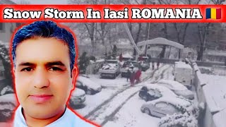 Today Snow ❄️ Storm In Iasi romania work visa|| romania work permit|| @Asim999