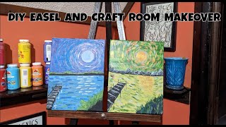 DIY easel and spare room craft studio! Bonus content: Saturday night painting party!