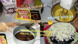 BIKIN BROWNIES CUMA 3 BAHAN !! RASANYA ENAK BANGET ADA CHOCO CHIP NYA 🎂