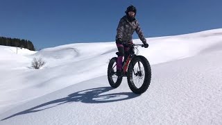 Crust fat biking / vélo dodu sur la croûte ☀️🏔️🚴‍♀️🇨🇦