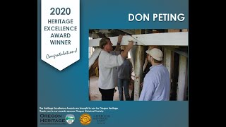 2020 Oregon Heritage Excellence Award Winner - Don Peting