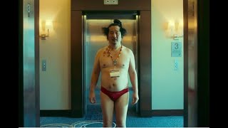 sexy naked bobby lee in skimpy red bikini underwear. just got laided!