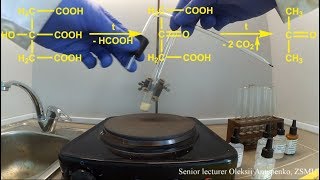 Decomposition of the citric acid