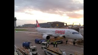 On Board the New Swissair Airbus A220 Flight LX380 Zurich to Manchester