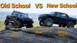 Toyota Hilux WPLC64-1 vs Hummer Ev FMS FCX-18 rocky mountain hill climb Old VS New!