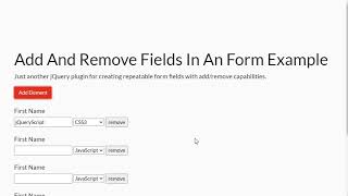 Add And Remove Fields In An Form