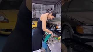 💡genius girl repairs engine " gasoline engine " #shots