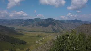 View of winding road in the mountains