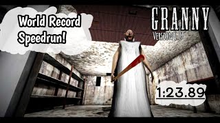 Fastest Speedrun of granny 1.8, In 1:23.89 (Car Escape) [WORLD RECORD|| Granny || by AS ActionMode