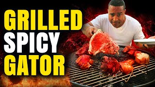 What does Grilled Spicy GATOR MEAT taste like?