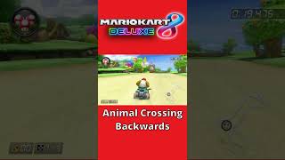 Animal Crossing Backwards in Mario Kart 8 Deluxe #shorts #mario #mariokart #challenge #nintendo