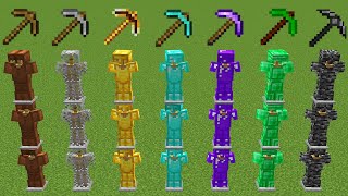 which armor or pickaxe is better in Minecraft experiment?