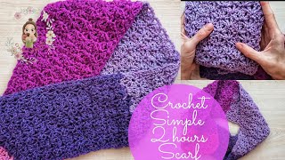 Crochet Simple 2 Hours Scarf / Crochet For Beginners