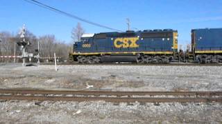 CSX Locos & Train at Murfreesboro, TN  2-3-2015