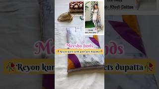 Meesho Reyon kurti with pant Sets dupatta 🥀#unboxing #suit #meeshofinds #meesho #shortvideo #fashion