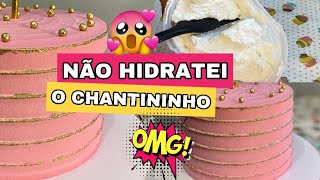 NÃO HIDRATEI O CHANTININHO E OLHA O RESULTADO 😱😱 - Bolo com listras douradas 💗✨