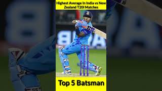 Highest Average In India vs New Zealand T20I Matches 🏏 Top 5 Batsman 🔥 #shorts #indvsnz