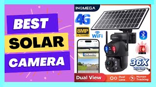 INQMGEA 4K 36X Zoom Dual Screen Solar Powered Camera Outdoor