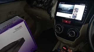 Subwoofer kolong aktif SANSUI ukuran 10 inch terpasang di toyota avanza